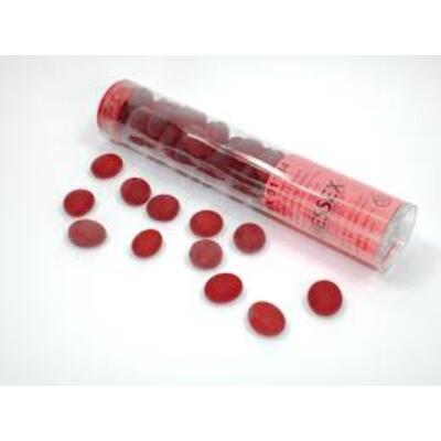 Frosted Red Glass Stones Tube