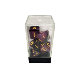 Starry Purple-Black/Gold Polyhedral 7-Die Set