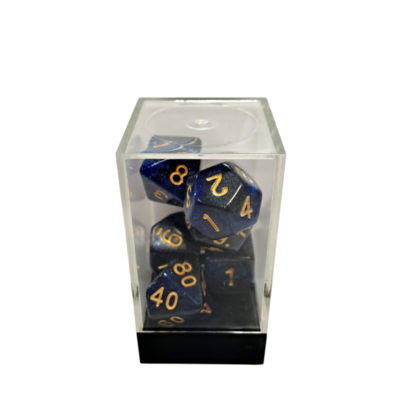 Starry Blue-Black/Gold Polyhedral 7-Die Set