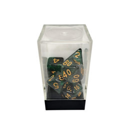 Starry Green-Black/Gold Polyhedral 7-Die Se