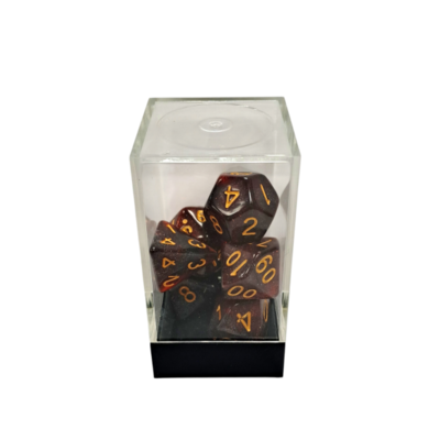 Starry Red-Black/Gold Polyhedral 7-Die Set
