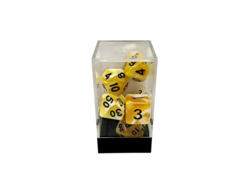 Dual Yellow-White/Black Polyhedral 7-Die Set