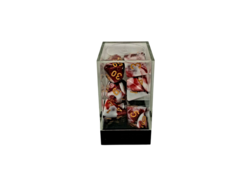 Dual Red-White/Gold Polyhedral 7-Die Set
