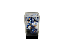 Dual Blue-White/Gold Polyhedral 7-Die Set