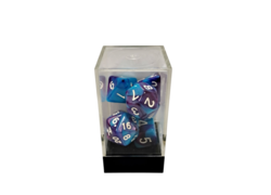 Dual Blue-Purple/White Polyhedral 7-Die Set