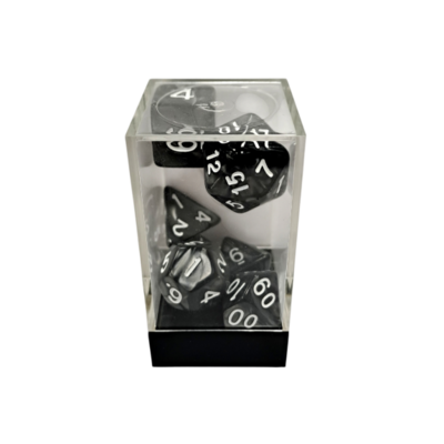 Marble Black/White Polyhedral 7-Die Set
