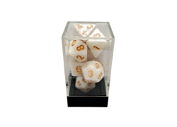 Marble White/Gold Polyhedral 7-Die Set
