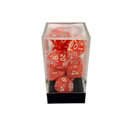 Marble Orange/White Polyhedral 7-Die Set