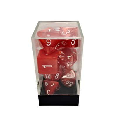 Marble Red/White Polyhedral 7-Die Set