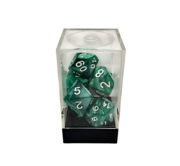 Marble Green/White Polyhedral 7-Die Set