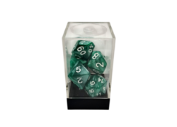 Marble Green/White Polyhedral 7-Die Set