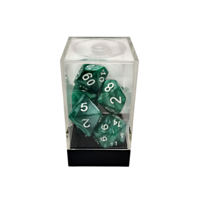 Marble Green/White Polyhedral 7-Die Set