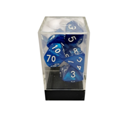 Marble Blue/White Polyhedral 7-Die Set