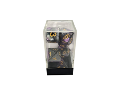 Dual Purple-Black/Gold Polyhedral 7-Die Set