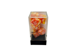 Dual Red-Yellow/White Polyhedral 7-Die Set