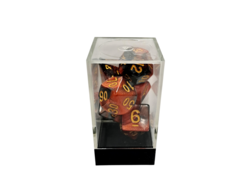 Dual Orange-White/Black Polyhedral 7-Die Set