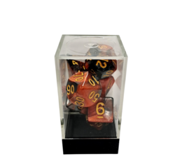 Dual Orange-White/Black Polyhedral 7-Die Set