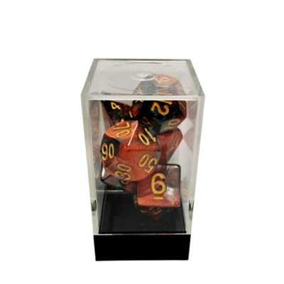 Dual Orange-White/Black Polyhedral 7-Die Set