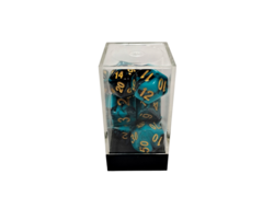 Dual Blue-Black/Gold Polyhedral 7-Die Set