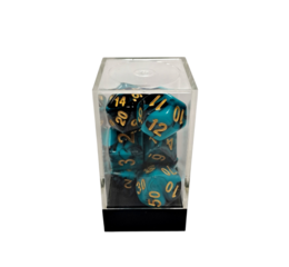 Dual Blue-Black/Gold Polyhedral 7-Die Set