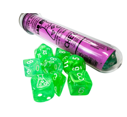 Nebula Gelatinous/White Polyhedral 7-Die Set (with bonus die)