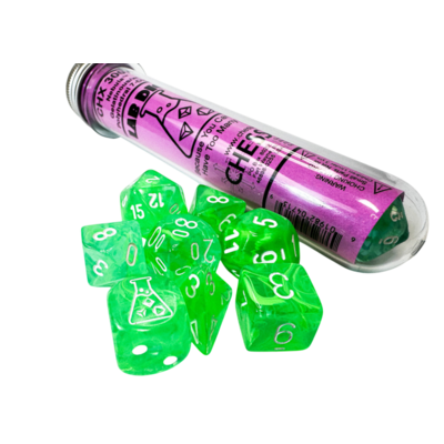 Nebula Gelatinous/White Polyhedral 7-Die Set (with bonus die)