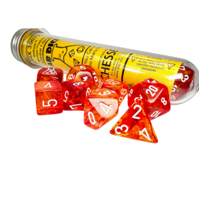 Nebula Molten/White Polyhedral 7-Die Set (with bonus die)