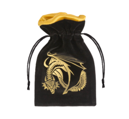 Japanese Dice Bag: Black & Golden Velour
