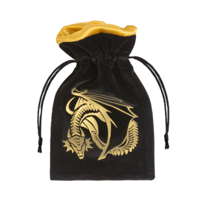 Japanese Dice Bag: Black & Golden Velour