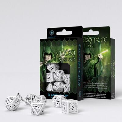 Elvish Dice Set: White & Black
