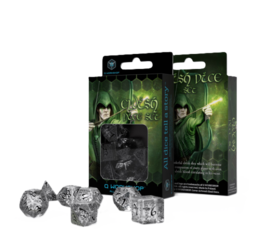 Elvish Dice Set: Translucent & Black