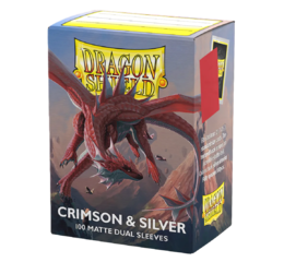 DS Matte Dual Crimson & Silver Sleeves 100ct