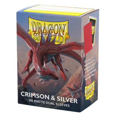 DS Matte Dual Crimson & Silver Sleeves 100ct