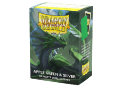 DS Matte Dual Apple Green & Silver Sleeves 100ct