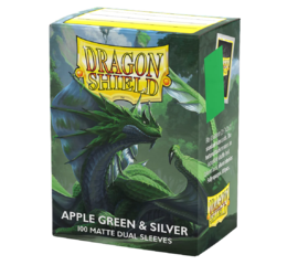 DS Matte Dual Apple Green & Silver Sleeves 100ct