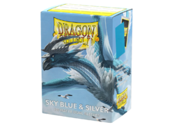 DS Matte Dual Sky Blue & Silver Sleeves 100ct
