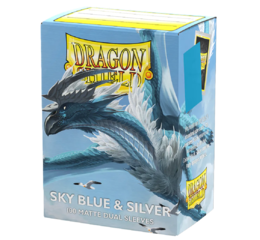DS Matte Dual Sky Blue & Silver Sleeves 100ct