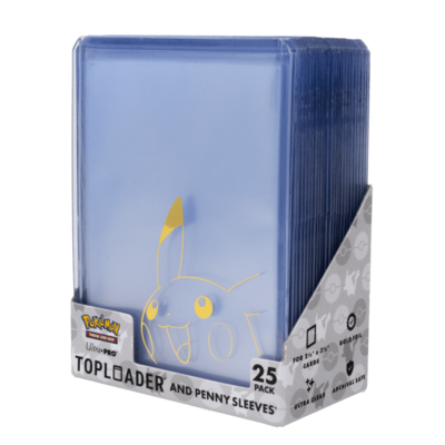 PKM Pikachu Toploader and Penny Sleeves Combo Pack (25ct)