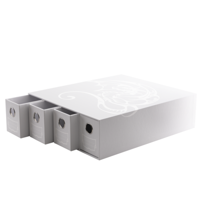 DS Fortress 4-Card Drawers Horizontal White