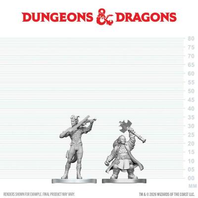 D&D Nolzur's Mini: Tiefling Bard & Dwarf Cleric