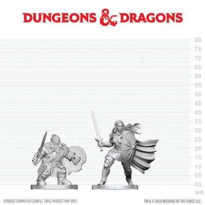 D&D Nolzur's Mini: Dwarf Fighter & Orc Paladin