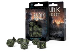 Runic Dice Set: Black & Glow-in-the-Dark