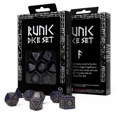 Runic Dice Set: Mixed Blue & Gold