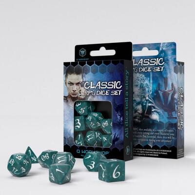 Classic RPG Dice Set: Stormy & White