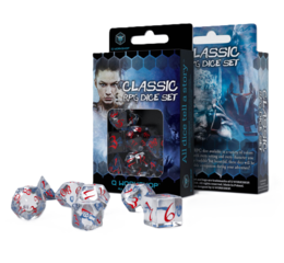 Classic RPG Dice Set: Translucent & Blue-Red