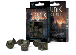 Runic Dice Set: Bottle-Green & Gold