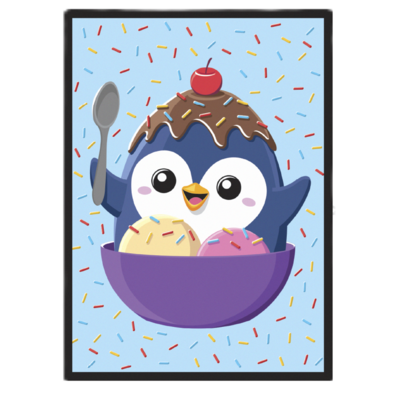 Ice Cream Penguin Double-Matte White Core Deck Protector 50ct