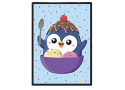 Ice Cream Penguin Double-Matte White Core Deck Protector 50ct