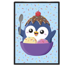 Ice Cream Penguin Double-Matte White Core Deck Protector 50ct