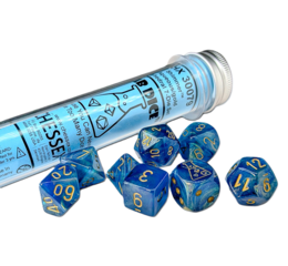 Shimmer Aqueous/Gold Lab Polyhedral 7-Die Set